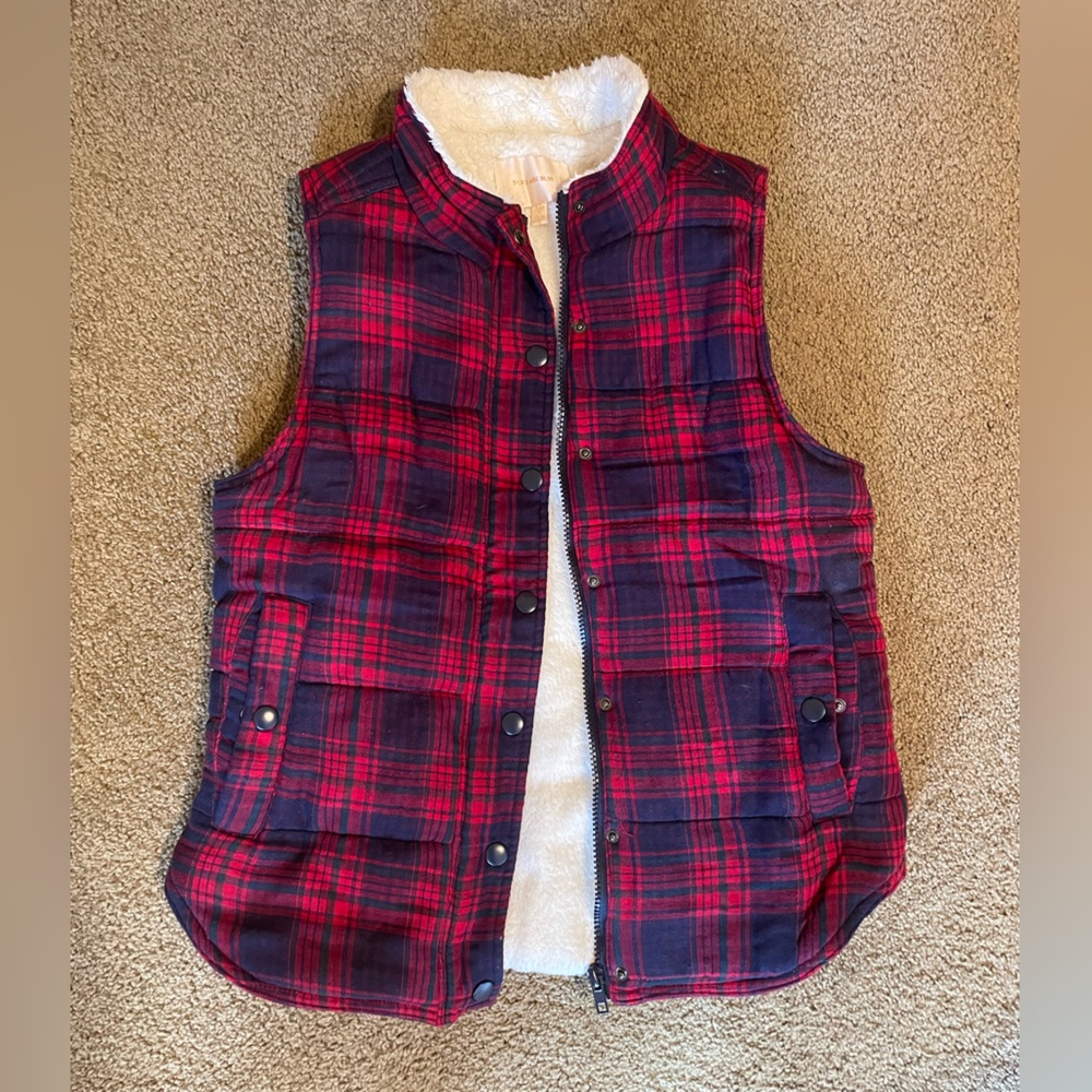 Skies Are Blue Plaid Vest, Size Small